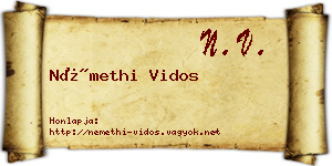 Némethi Vidos névjegykártya